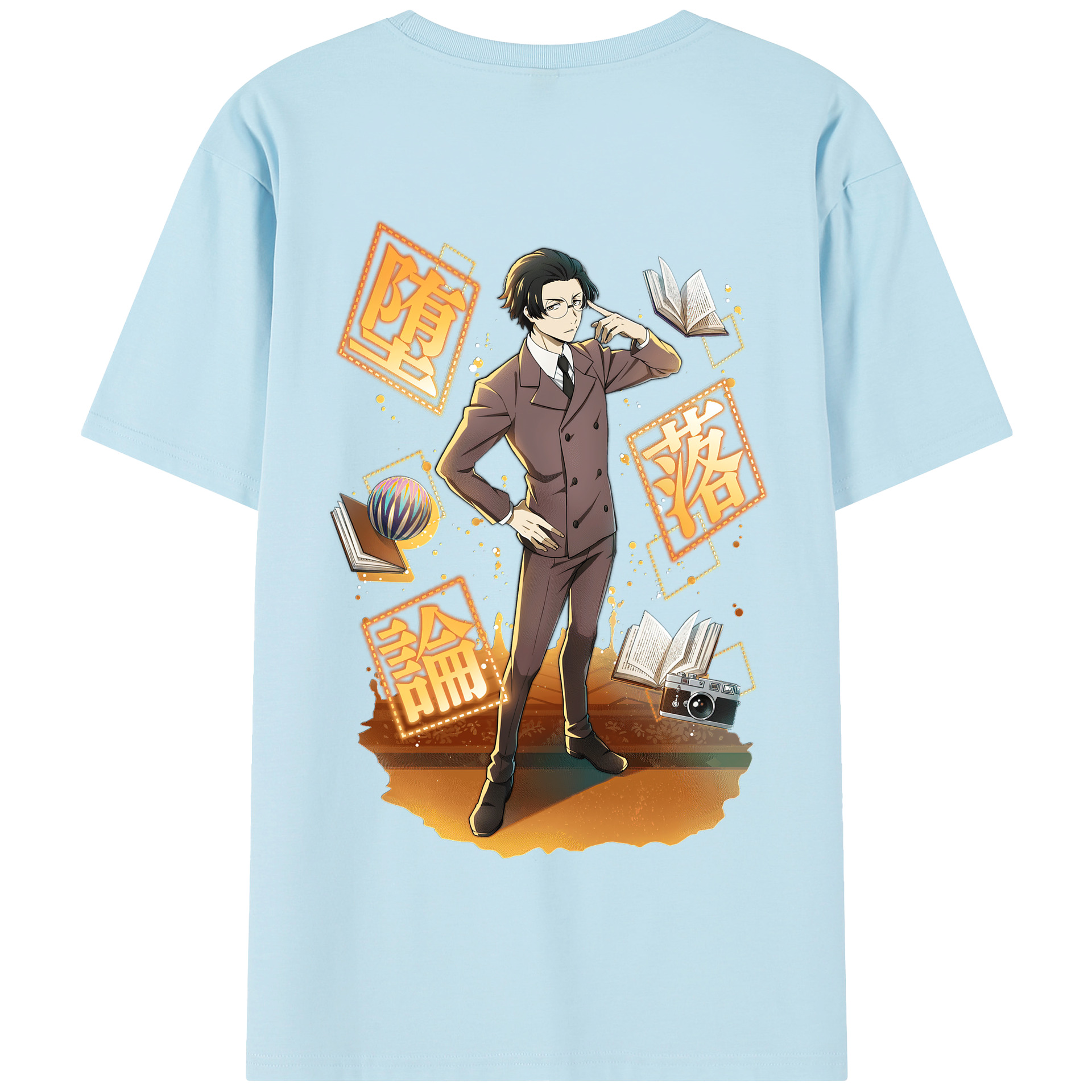 （画像用） 文豪ストレイドッグス Bungo Stray Dogs 綿100％半袖Tシャツ（背面プリント）